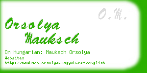 orsolya mauksch business card